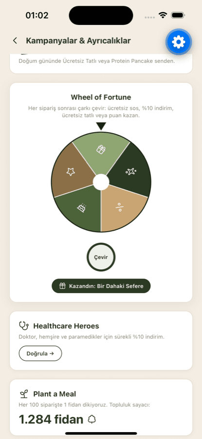 Dailo uygulaması Wheel of Fortune kampanya ekranı